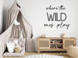 Where The Wild Ones Play Sign, Safari Playroom Wooden Wall Art, Jungle Nursery Decoration, Decor - thumbnail 1