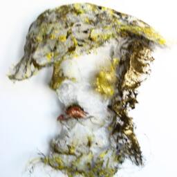 Art Deco Yellow Hat Girl Modern Art Ooak - thumbnail 2