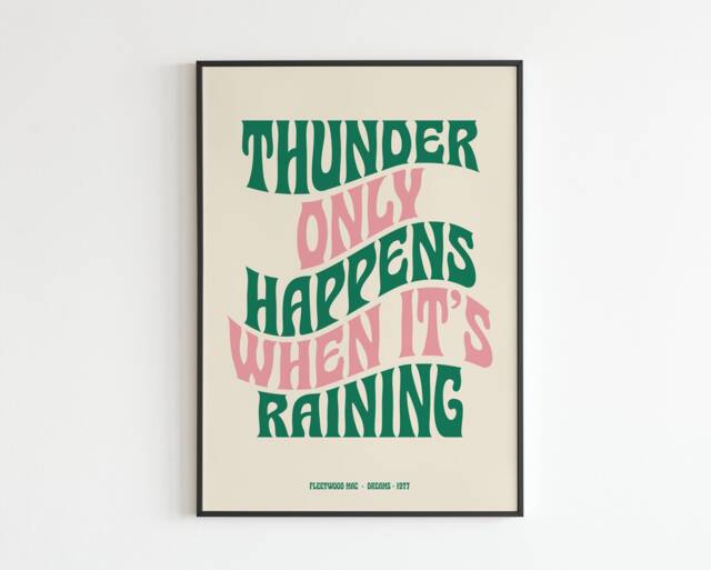Fm Inspired - Dreams Thunder Only Happens No.3 Lyrics Music A3 A4 A5 Wall Art Poster Print - image 1