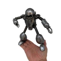 Z Gok Inspired Robot Sculpture, 7 Tall, 100% Handmade From Metal Scrap, Good Gift For Him/Her Who Loves Animation - thumbnail 3