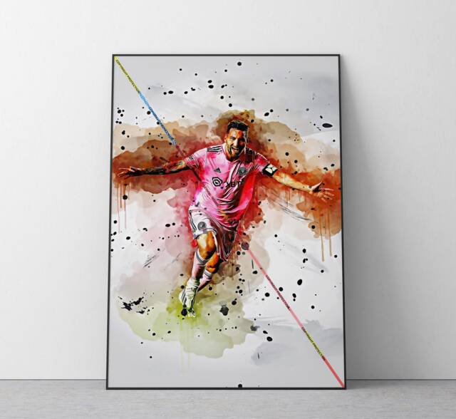 Lionel Messi Inter Miami Poster - Football Wall Art Print Ref #413 - image 1