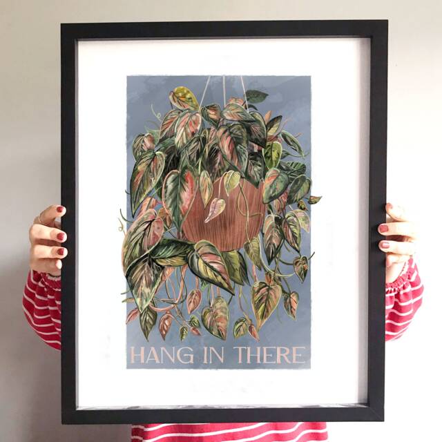 Hang in There Trailing House Plant Art Print/Greeting Card - image 1