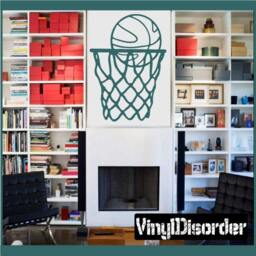 Basketball Hoop Net Vinyl Wall Decal Or Car Sticker - Basketballst023Et - thumbnail 1