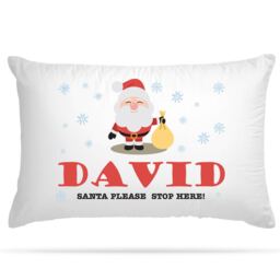 Personalised Christmas Santa Themed Pillow Case 6 Different Design Option For A Fun Xmas Decorations Any Name Unique Keepsake Gift Kids - thumbnail 1