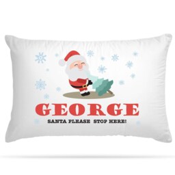 Personalised Christmas Santa Themed Pillow Case 6 Different Design Option For A Fun Xmas Decorations Any Name Unique Keepsake Gift Kids - thumbnail 3