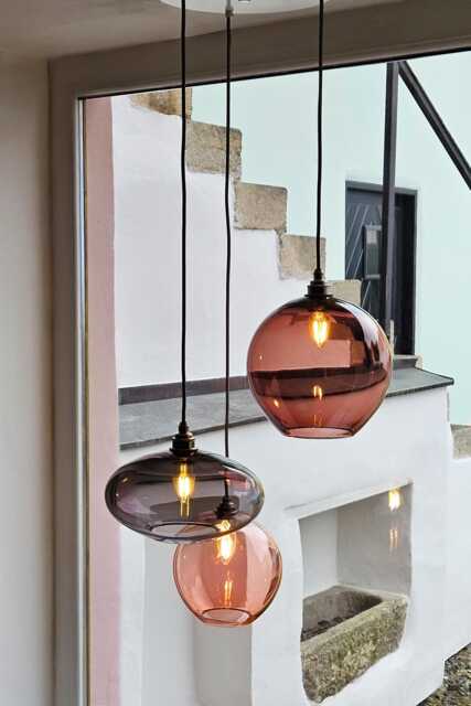 Hand Blown Czech Glass Cluster Pendant Light, Dining Kitchen Table Chandelier, Foyer Stairwell Lighting - image 1