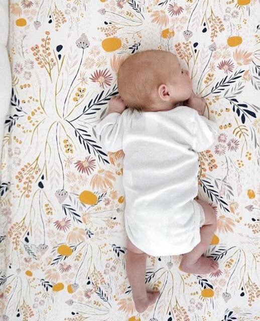 Peach Floral Changing Pad Cover Boho Nursery Bedding - image 1