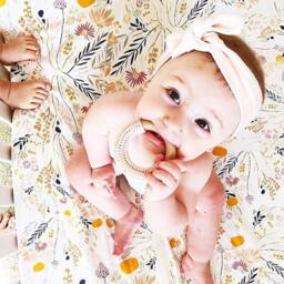 Peach Floral Changing Pad Cover Boho Nursery Bedding - thumbnail 3