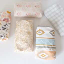 Peach Floral Changing Pad Cover Boho Nursery Bedding - thumbnail 4