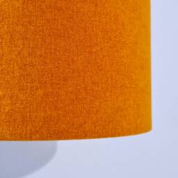 Drum Lampshade Vintage Retro Lamp Shade UK Made Textured Linen Yellow Drum Lampshade Orange Mustard - thumbnail 4