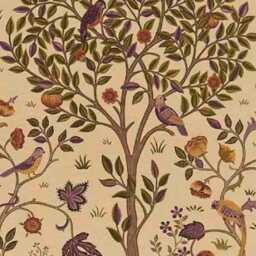 William Morris Kelmscott Tree, Arts & Crafts, Beige, Burgundy Red, Green Orange Linen Viscose Cushion, Throw Pillow Home Decor - thumbnail 2