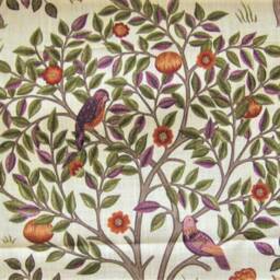 William Morris Kelmscott Tree, Arts & Crafts, Beige, Burgundy Red, Green Orange Linen Viscose Cushion, Throw Pillow Home Decor - thumbnail 3