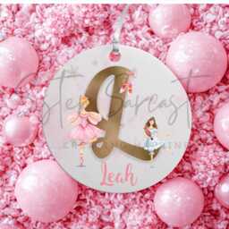 Personalised Ballerina Christmas Decoration - Granddaughter Gift Ballet Bauble For Girls Stocking Filler Box