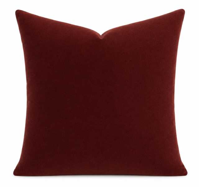 Rust Velvet Pillow Cover, Burnt Orange Throw Pillow, Luxury Solid Cushion, Terracotta Accent Fall Home Decor - image 1