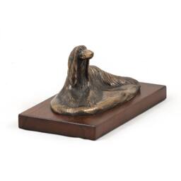 Afghan Hound - Lying, Dog Wooden Base Statue, Limited Edition, Artdog - thumbnail 1