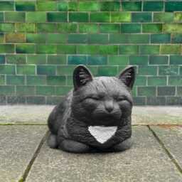 Black Cat Figurine For Garden Statue Lying Kitten Stone Pet Memorial Sculpture Yard Decoration Animal Outdoor Cat Ornament - thumbnail 3