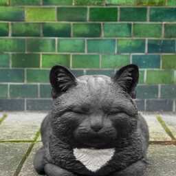 Black Cat Figurine For Garden Statue Lying Kitten Stone Pet Memorial Sculpture Yard Decoration Animal Outdoor Cat Ornament - thumbnail 2