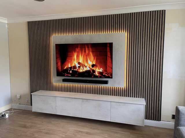 Media Wall Package With 2.4M Unit & Tv Panel - Acoustic Panels - image 1