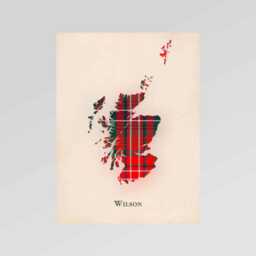 Clan Wilson Scottish Tartan Map - Of Scotland Family Wall Decor, Ready To Hang - thumbnail 2