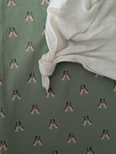 Custom Mallard Duck Crib Sheet, Sage Green Hunting Nursery Bedding Cotton Fitted Mini Grandmillennial Baby Boy Shower Gift - image 1