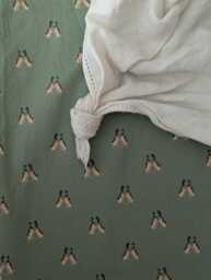Custom Mallard Duck Crib Sheet, Sage Green Hunting Nursery Bedding Cotton Fitted Mini Grandmillennial Baby Boy Shower Gift - thumbnail 1