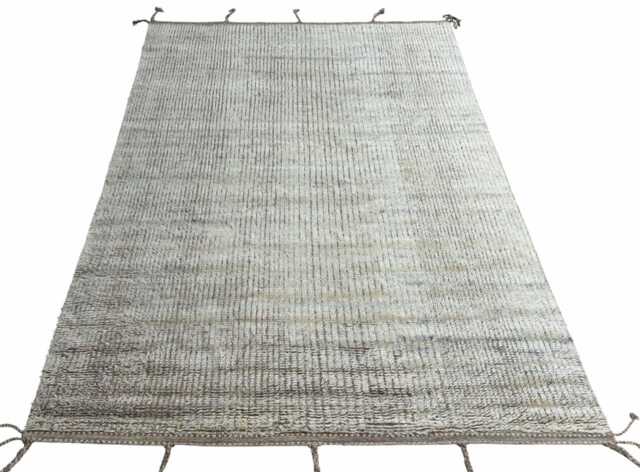 Hand-Knotted Moroccan Beni Ourain Rug, 100% Natural Wool, Modern Berber Carpet For Living Room - image 1