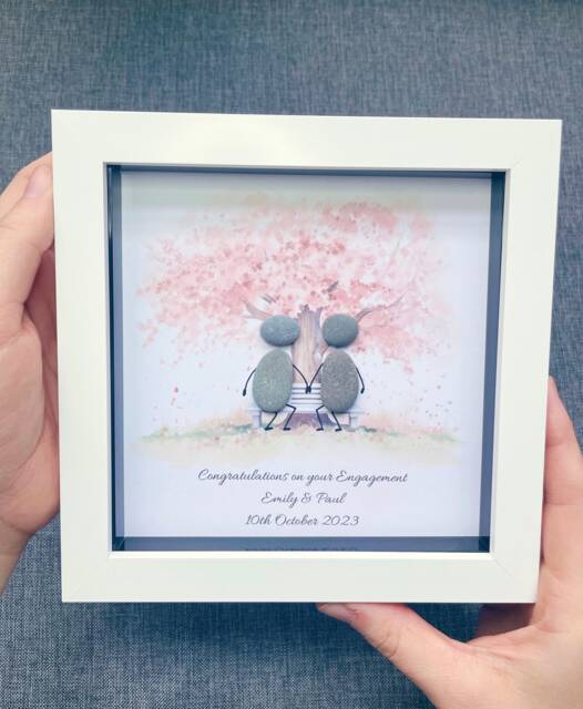 Personalised Engagement Gift, Newly Wed Mr & Mrs Keepsake, Wife Husband To Be Engagement Gifts For Couples Blossom Tree - image 1