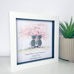 Personalised Engagement Gift, Newly Wed Mr & Mrs Keepsake, Wife Husband To Be Engagement Gifts For Couples Blossom Tree - thumbnail 2