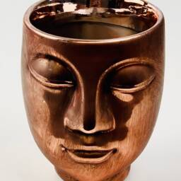 Face Silhouette Ceramic Planter - Gold, Silver, Copper, Grey & White - thumbnail 3