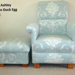Laura Ashley Corby Check Cranberry Red Fabric Adult Chair & Footstool Tartan Armchair Lilium Green Grey Nursing Kitchen Penrith Butterfly - thumbnail 3