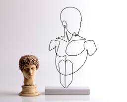 Handmade Wire Sculpture Abstract Body Line Art, Shelf Decor - thumbnail 1