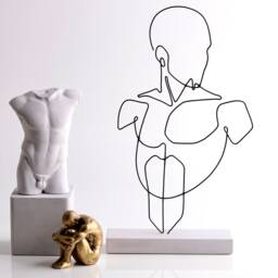 Handmade Wire Sculpture Abstract Body Line Art, Shelf Decor - thumbnail 2