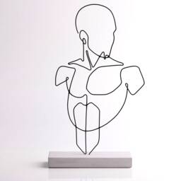 Handmade Wire Sculpture Abstract Body Line Art, Shelf Decor - thumbnail 3