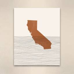Boho Decor - California Mid Century Wall Art, Minimalist Art & Abstract Print, State Map Print Gift Idea - thumbnail 2