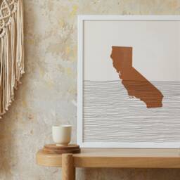 Boho Decor - California Mid Century Wall Art, Minimalist Art & Abstract Print, State Map Print Gift Idea - thumbnail 3