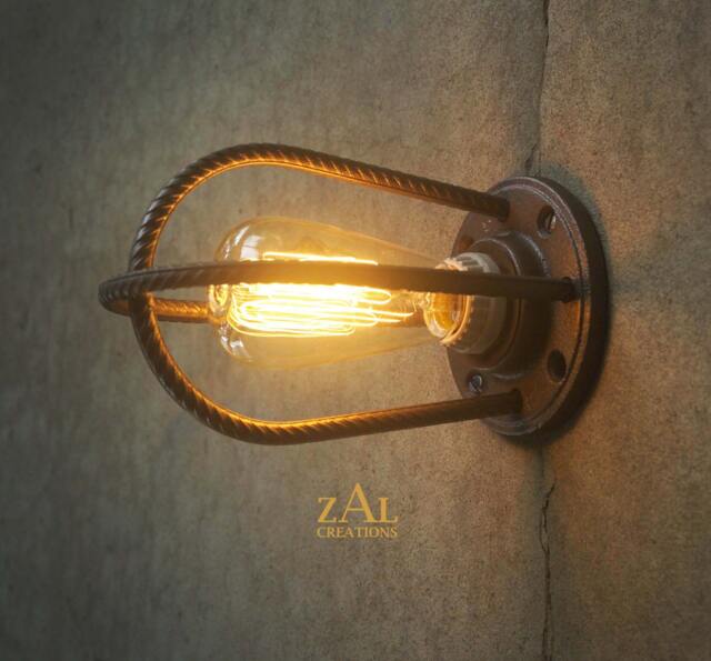 Rebar Sconce. Wall/Ceiling Light. Industrial. Steampunk - image 1