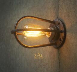 Rebar Sconce. Wall/Ceiling Light. Industrial. Steampunk - thumbnail 1