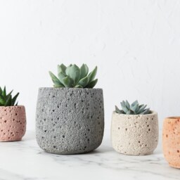 Volcanic Textured Concrete Plant Pot Handmade Succulent Planter - thumbnail 2
