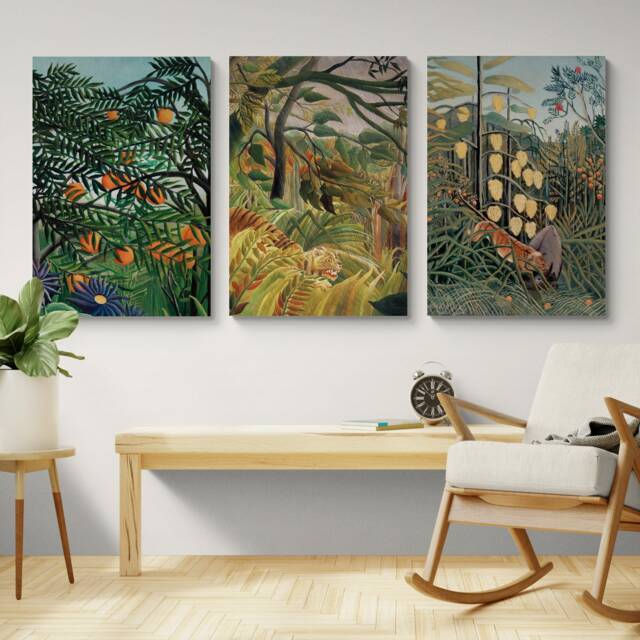 Henri Rousseau Tropical Art Prints - Jungle Botanical Set Of 3 - image 1