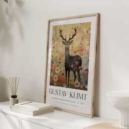 Gustav Klimt, Klimt Poster, Museum Exhibition Wallart Print, Poster Tree Of Life, Deer - thumbnail 3