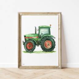 Green Tractor Nursery Print Vintage Farmhouse Wall Art - thumbnail 4