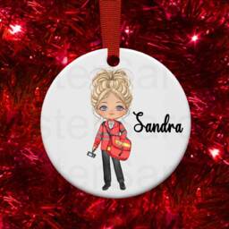 Personalised Postwoman Postie Gift Christmas Bauble Funny Present Keepsake Novelty Tree Xmas For Her Mum Sister Colleague - thumbnail 3