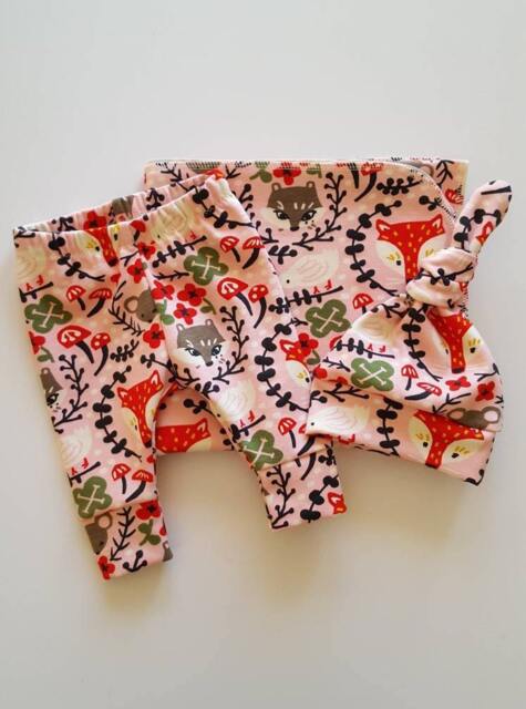 Fox Organic Swaddle Blanket & Newborn Hat Set. Take Home Leggings. Baby Shower Gift. Photo Prop - image 1