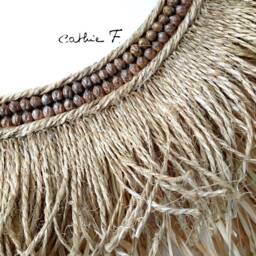 Large Oval Raffia Ethnic Mirror Sourya - thumbnail 4
