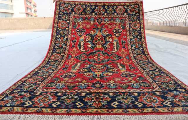 3'4x5 Ft Red Brand Farmhouse Kazak Rug, Handmade Medallion Wool Area Afghan Luxury Design Bedroom Livingroom Office D??cor Rug - image 1