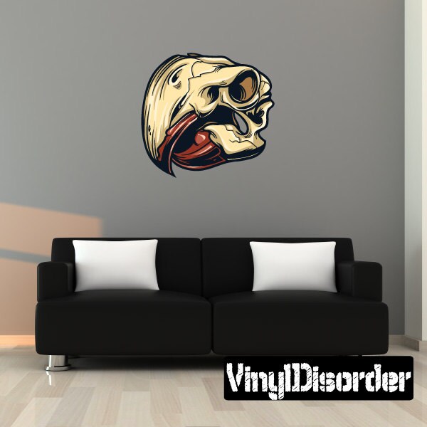 Bird Skull Wall Decal - Fabric Vinyl Removable & Reusable Birdskulluscolor001Et