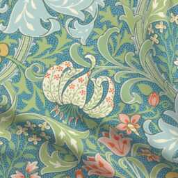 Art Nouveau Sheets - Golden Lily By Peacoquettedesigns Vintage Victorian William Morris Cotton Sateen Sheet Set Bedding Spoonflower - thumbnail 4