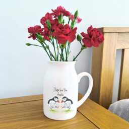 Personalised I Puffin Love You Vase - Dancing Flower Jug Anniversary Gifts For Her - thumbnail 2