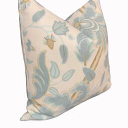 Thibaut Denmark Anniversary Collection Cushion Cover Pillow Double Sided Aqua & Cream - thumbnail 3
