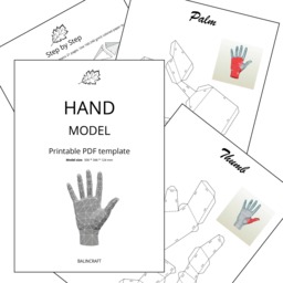 Hand - Low Poly PDF 3D Papercraft Template, Diy Paper Sculpture Pattern, Templates Kit, Gift For Adult & Kid, Make Your Own Trophy - thumbnail 1